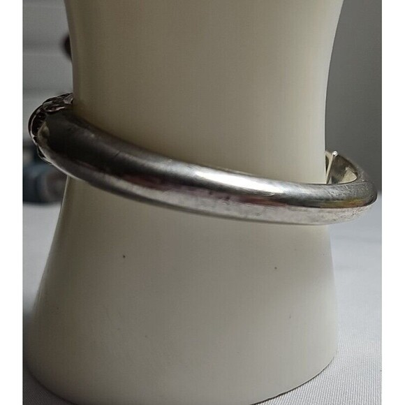 Sterling-Look (Faux) Bangle Bracelet. - Picture 5 of 6